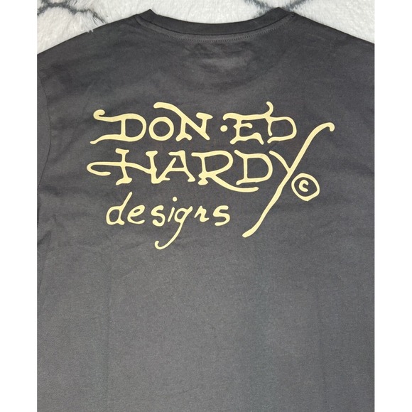 ED HARDY Rhinestone Dagger Snake Graphic Tee Shirt Gray Men's Size XL *NEW* $85 - Picture 7 of 7